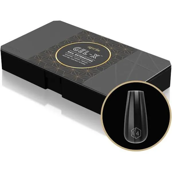 Apres Nail Gel-X Sculpted Coffin Medium Box of Tips Box of Tips | 500 Gel-X Tips | Premium Quality | 10 Sizes 0-9 | No Size 00 Included | 2022 Version