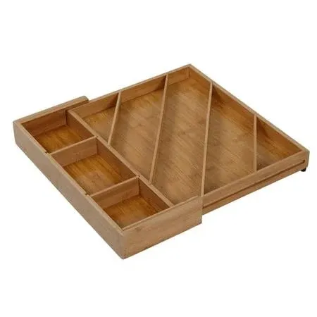 Honey Can Do Bamboo Diagonal Drawer Organizer with 8 Compartments, Natural