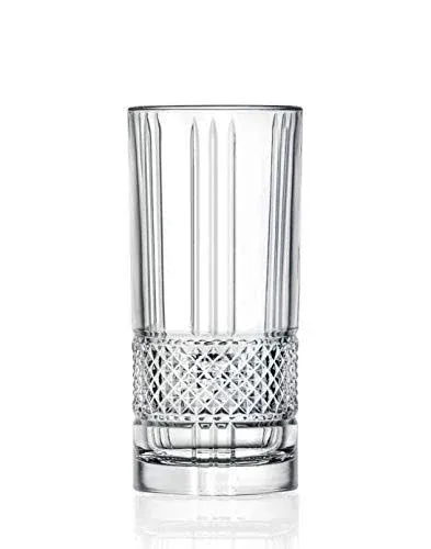 Barski Highball - Glass - Set of 6 - Hiball Glasses - Glass Crystal - Beautiful Designed - Drinking Tumblers - for Water, Juice, Wine, Beer and Cocktails - 13 oz Made in Europe