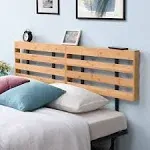 HW COMFORT Bamboo Headboard, Queen Size, Adjustable Height - Attach Metal Platform Bed Frame - Headboard Only, Headboard Shelf, Easy to Clean,