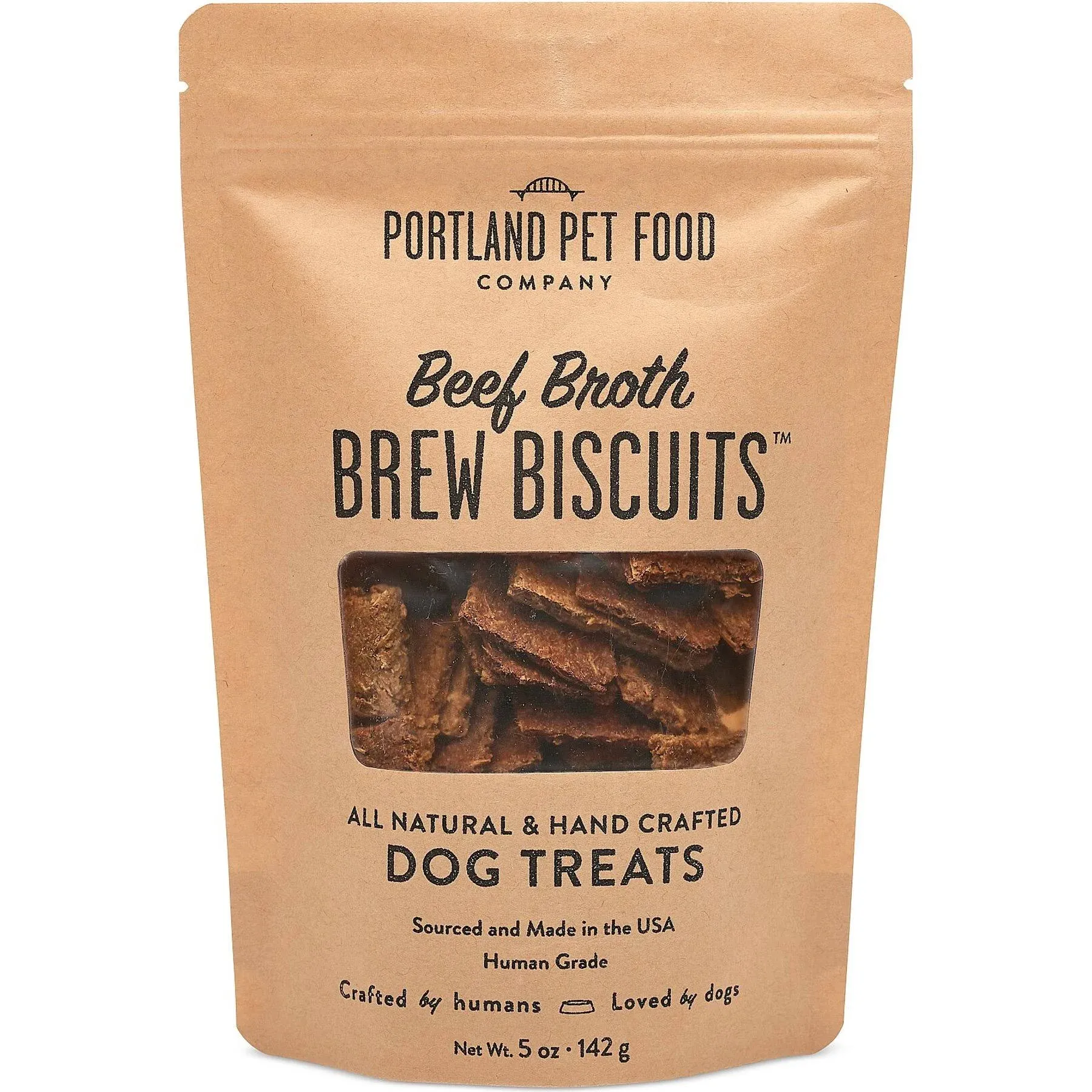 Portland Pet Food Brew Biscuits Dog Treats, Beef Broth, 5-oz