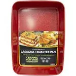 casaWare Ultimate Series Ceramic Non-Stick Lasagna/Roaster Pan - Red 15 x 10 in