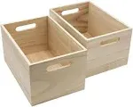 Sorbus Wooden Organizer Bins - 2 Pack,Natural