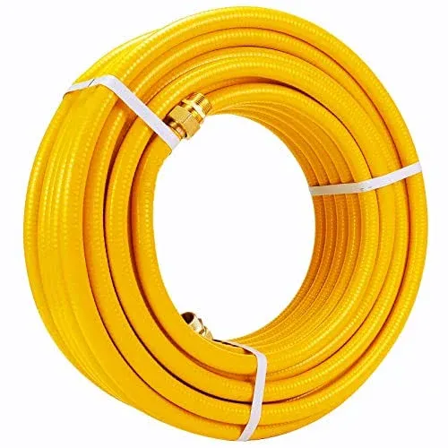 CSST Corrugated Stainless Steel Tubing 100 Ft 1/2" Flexible Natural Gas Line Pipe Propane Conversion Kit Grill Hose with Male Adapter Fittings