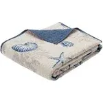 Madison Park Bayside Oversized Quilted Throw Blue