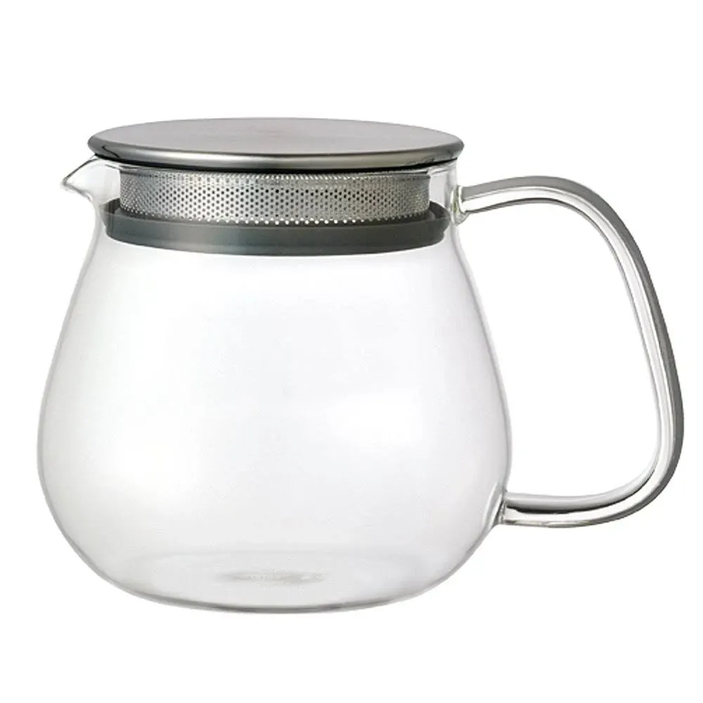 KINTO UNITEA One Touch Teapot Glass Stainless Steel Strainer Lid Tea Pot Japan