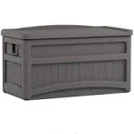 Suncast 73 Gallon Indoor/Outdoor Medium Deck Storage Box, 46"L x 23.62"W x 25.5"H, Stoney