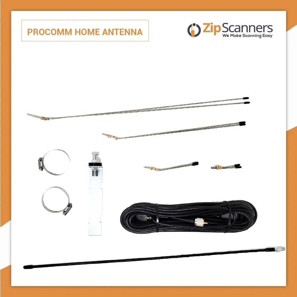 Procomm Spider Police scanner home base station antenna w/ 50ft coax cable