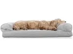 Furhaven Orthopedic Quilted Sofa Pet Dog Bed, Large, Silver Gray