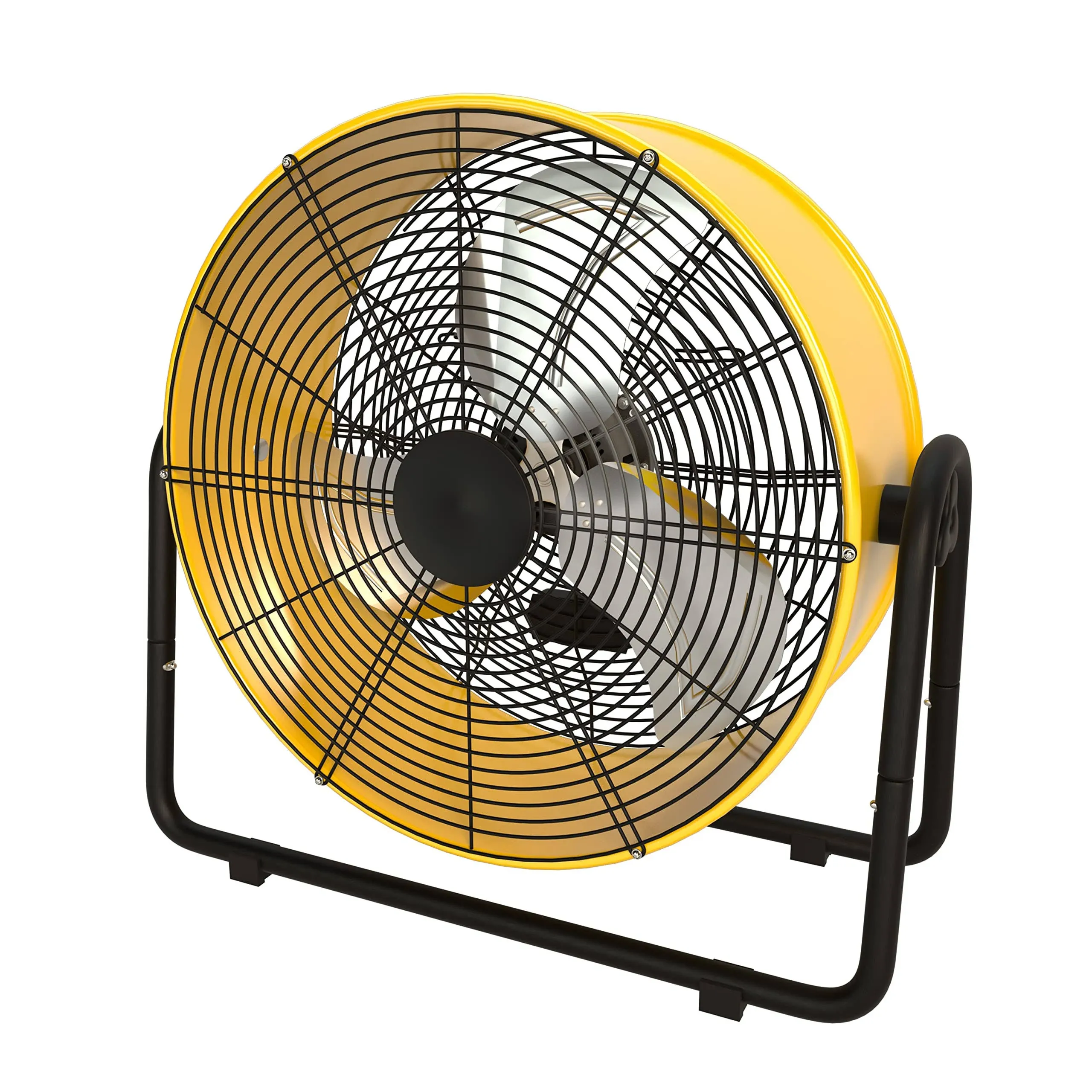 Simple Deluxe 20 Inch Heavy Duty Metal Industrial Drum Fan, 3 Speed Floor Fan for Warehouse, Workshop, Factory and Basement, Yellow