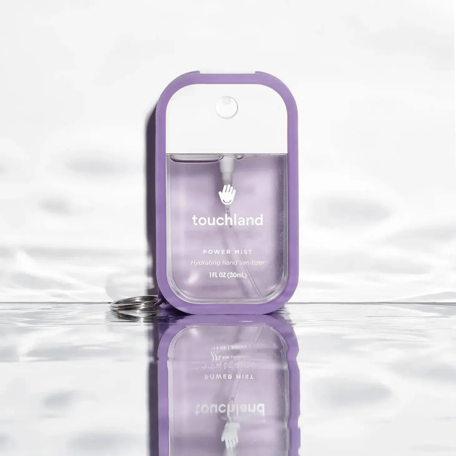 Touchland Mist Case for Power Mist and Glow Mist (1FL OZ), Protective and Stylish Hand Sanitizer Spray Accessory, Silicone Case with Keyring, Purple Haze