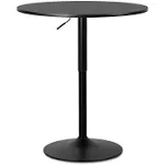 Magshion 31.5" Round Bar Table 27.5"- 36" Height Adjustable Pub Table with Enlarge Base for Living Room Patio Bistro, Black