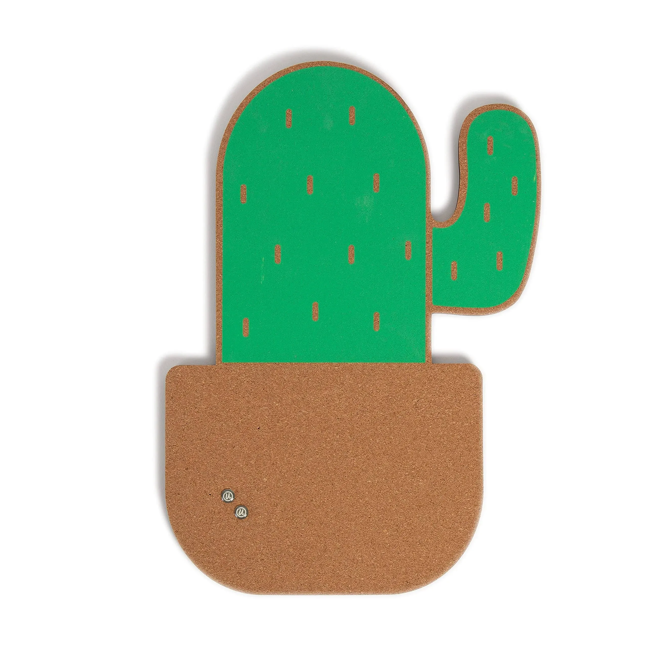 U Brands Potted Cactus Cork Bulletin Board, 12” x 17”