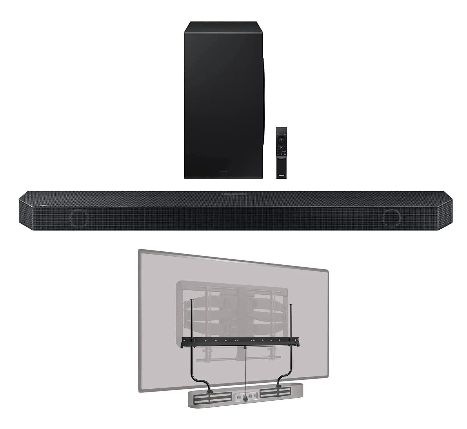 Samsung HW-Q900C 7.1.2ch Soundbar and Subwoofer with Dolby Atmos with a Sanus SASB1-B1 Soundbar Mount Holds up to 20LBS (2023)