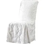 Sure Fit Matlasse Damask 1-Piece Dining Chair Slipcover, White