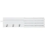 Kiera Grace Sydney Wall Shelf and Mail Holder with 3 Hooks 24-Inch by 6-Inch White