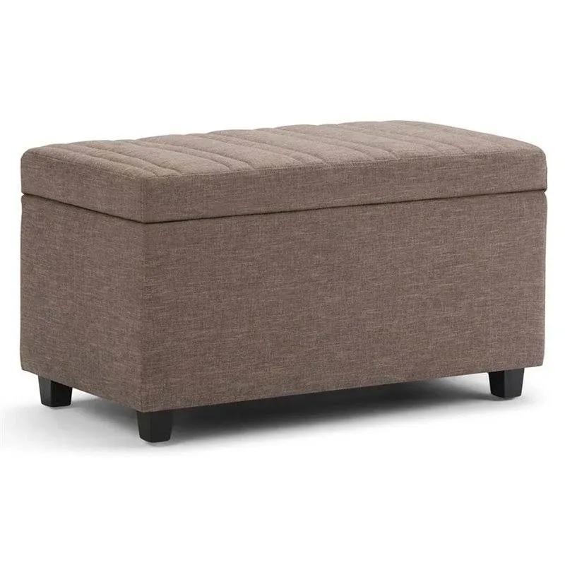 Trent Home Fabric Storage Ottoman Bench in Fawn Brown