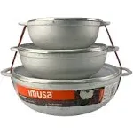 Imusa 3 Piece Basic Cast Aluminum Caldero with Glass Lid