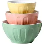 Ceramic Mixing Bowls For Kitchen 3piece Large Colorful Serving Bowls 3.13/1.68/1