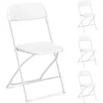 VINGLI White Plastic Folding Chair, Indoor Outdoor Stackable Seat