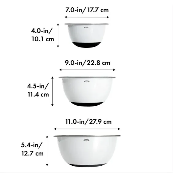 Oxo Good Grips 3 Pc. Stainless Steel Mixing Bowl Set 