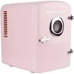 Frigidaire EFMIS151 Portable Retro 6-Can Mini Refrigerator, Bluetooth Speaker, Pink