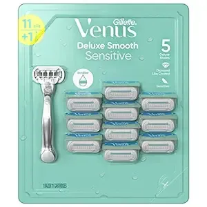 Gillette Venus Deluxe Smooth Sensitive Women&#039;s Razor Set &amp; 11 Cartridges SEALED 