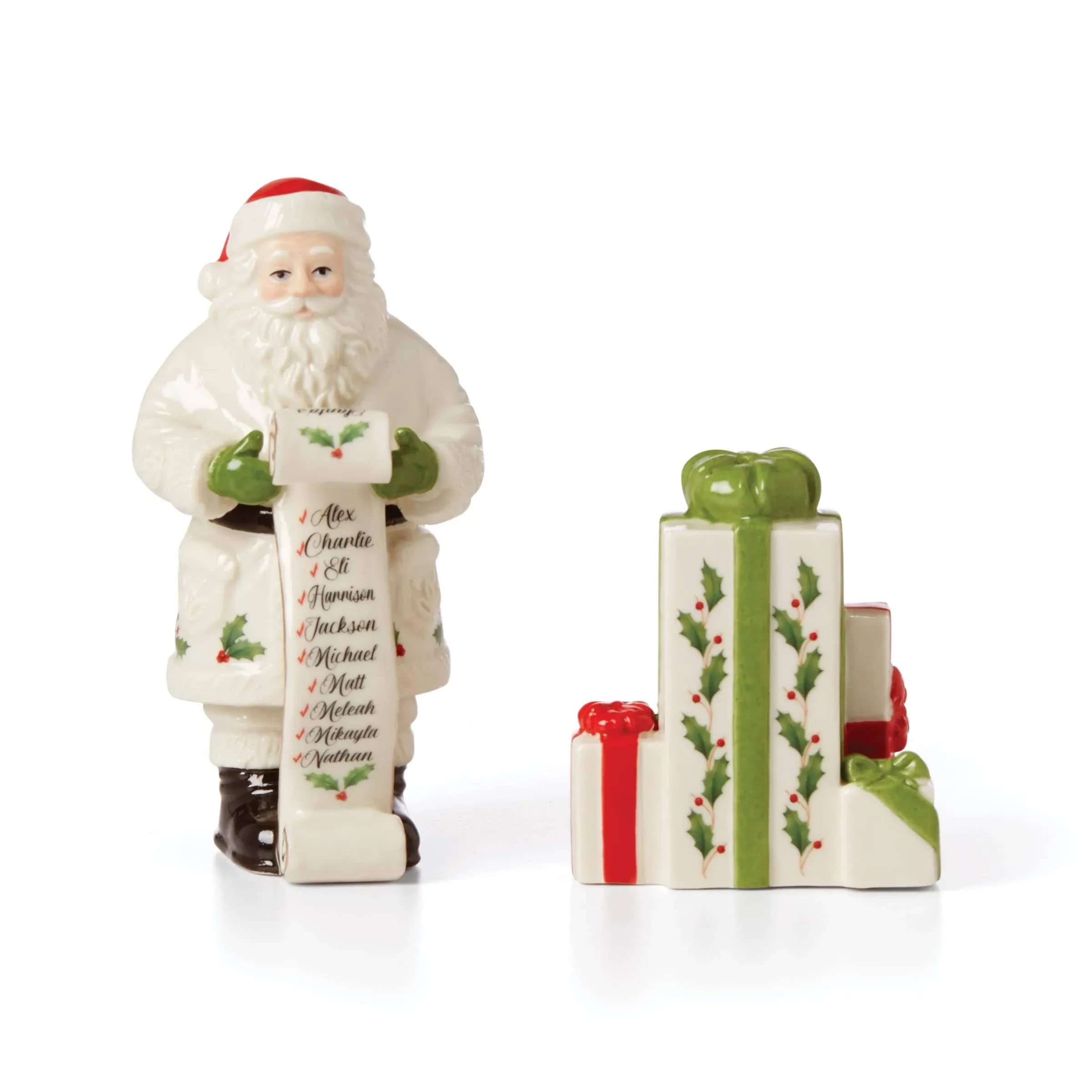 Lenox Holiday Santa Salt & Pepper, 0.53, Red & Green