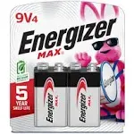 Energizer 522BP-4 Alkaline 9V Batteries - 4 Pack