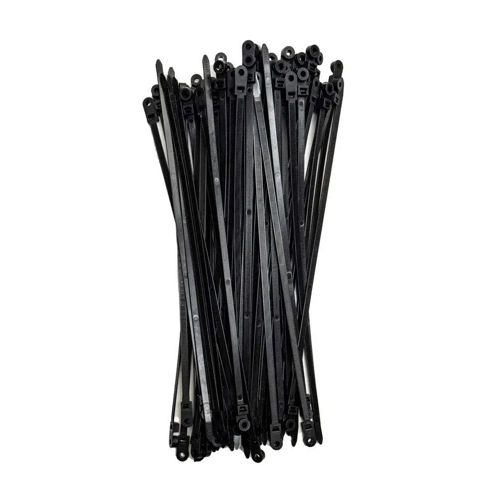 South Main Hardware 15-in 100-Pack Screw Mount 120-lb Black Speciality Cable Tie