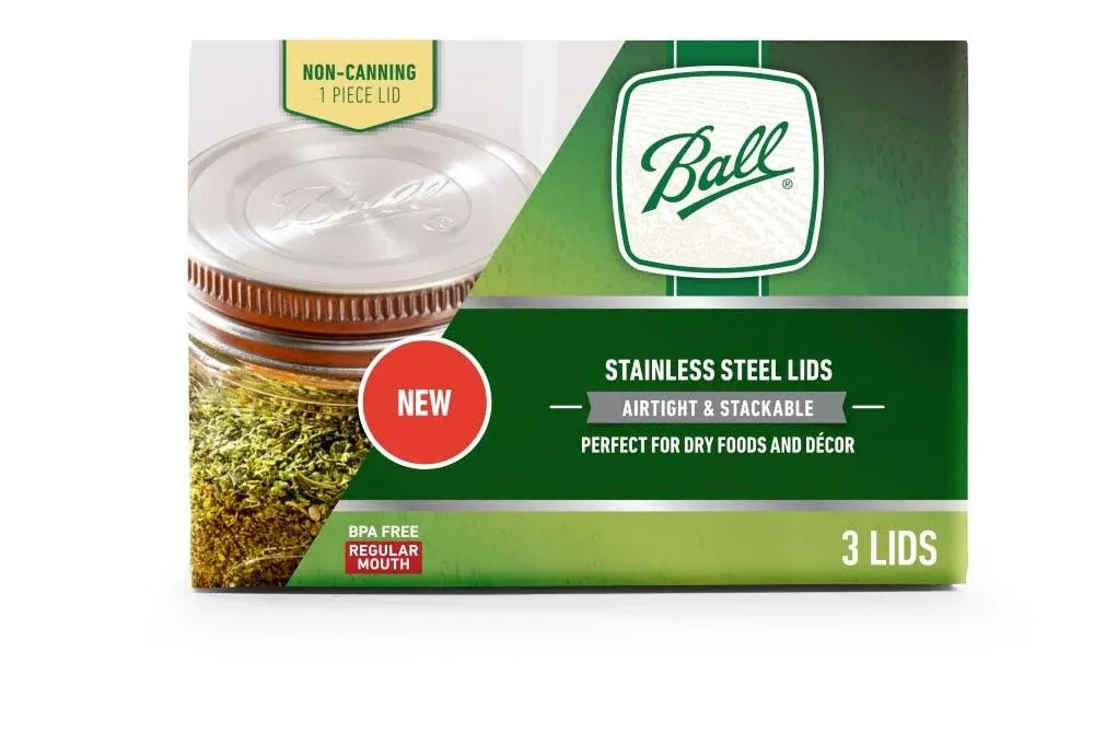 Ball PDQ RM Stainless Steel Canning Jar Lids (3 Count)