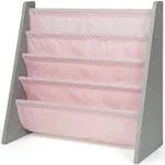 Humble Crew Sophie Kids Bookshelf 4 Tier Book Organizer, Pink