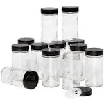 Kamenstein 5244227 Empty Jars With Black Cap, Set Of 12, 3-Ounce