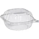 Dart Solo C57PST1-50 Small Clear Plastic Hinged Food Container 6x6 for Sandwich ...