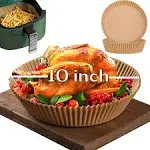 10 Inch Air Fryer Disposable Paper Liner Round,  XXL Size 100Pcs Air Fryer ...