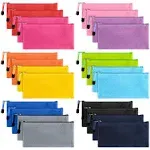 EOOUT 24pcs Zipper Pencil Pouch, Waterproof Zipper File Bag Pen Case, for Office ...