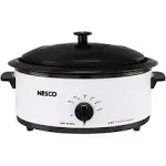 Nesco 4816-14 Porcelain Roaster Oven, 6 Quart, White