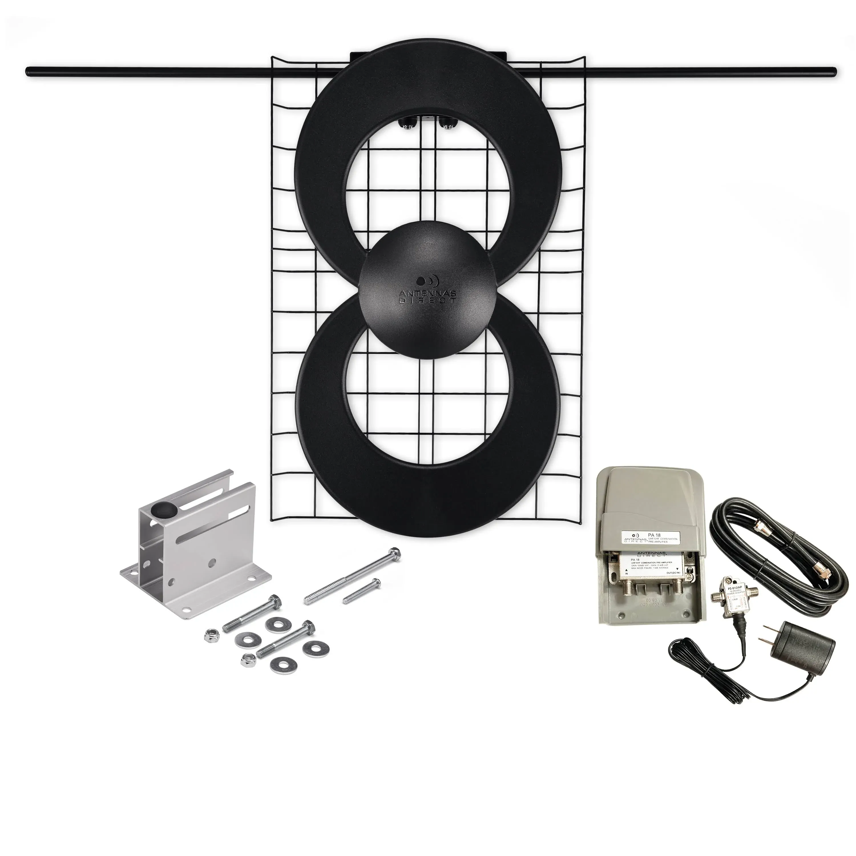 Antennas Direct ClearStream 2 RV Amplified On-The-Go TV Antenna, UHF VHF, Multi-Directional, 60+ Mile Range, 4K 8K UHD, NEXTGEN TV – w/Adaptive Hardware