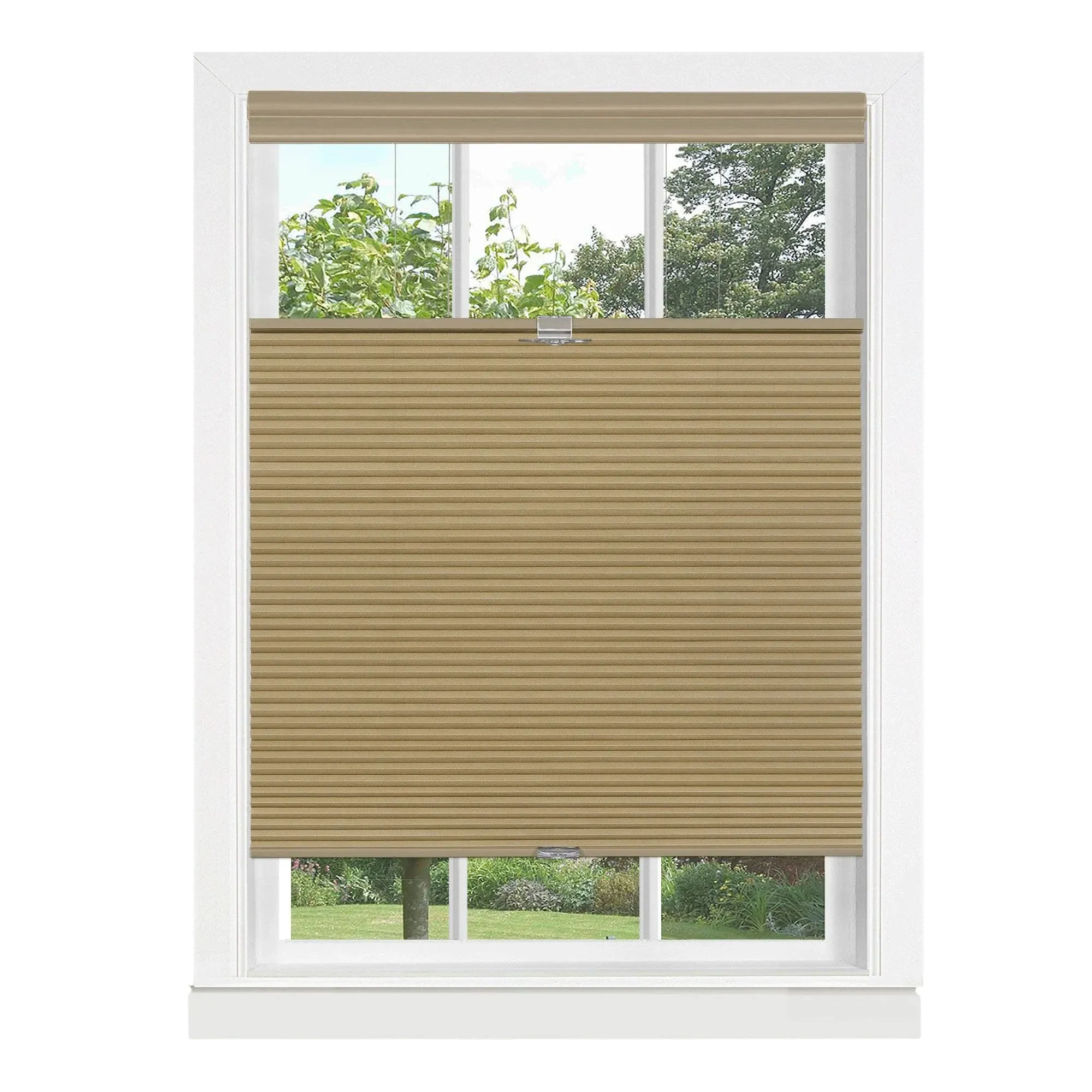 Achim 35 x 64 in. Top Down-Bottom Up Cordless Honeycomb Cellular Shade, Wheat