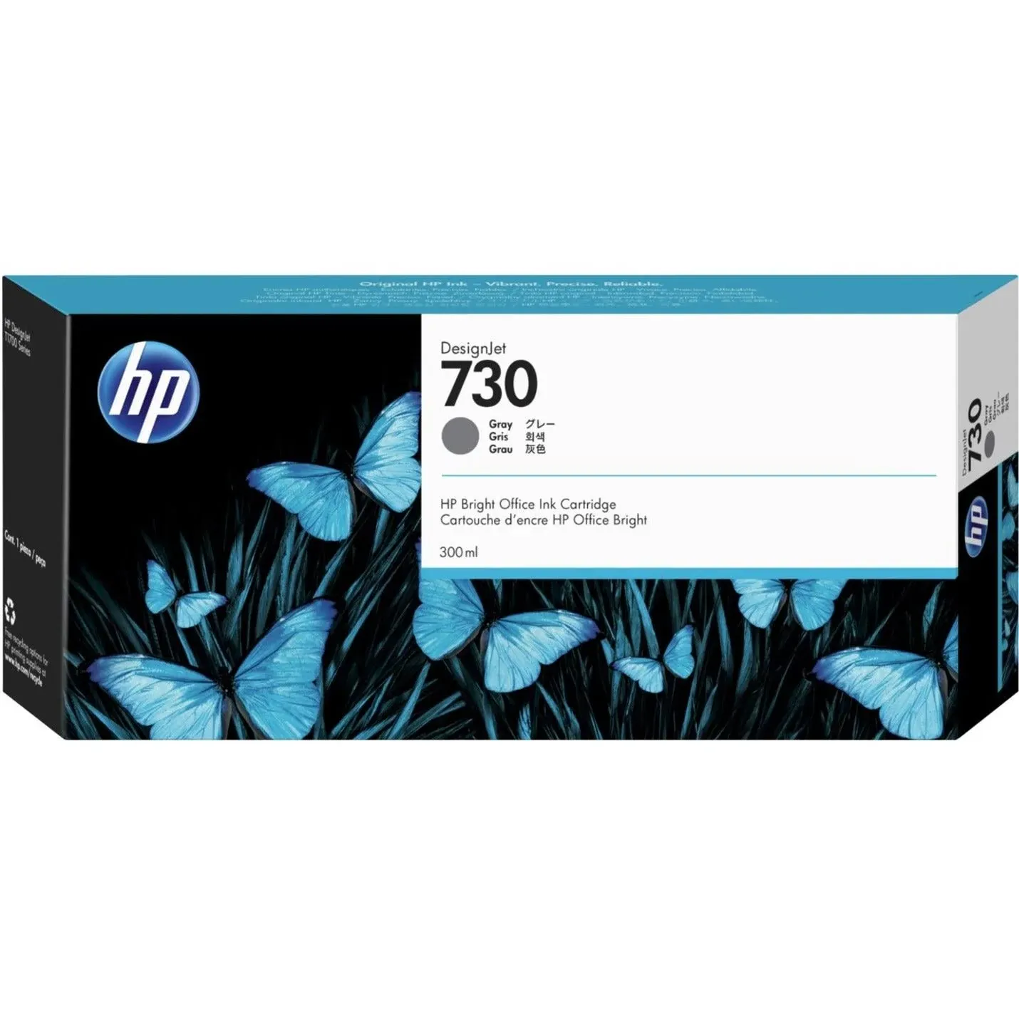 HP 730 Gray Ink Cartridge P2V