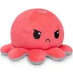 Teeturtle - The Original Reversible Octopus Plushie - Red Angry + Gray Sad - Cute Sensory Fidget Stuffed Animals That Show Your Mood