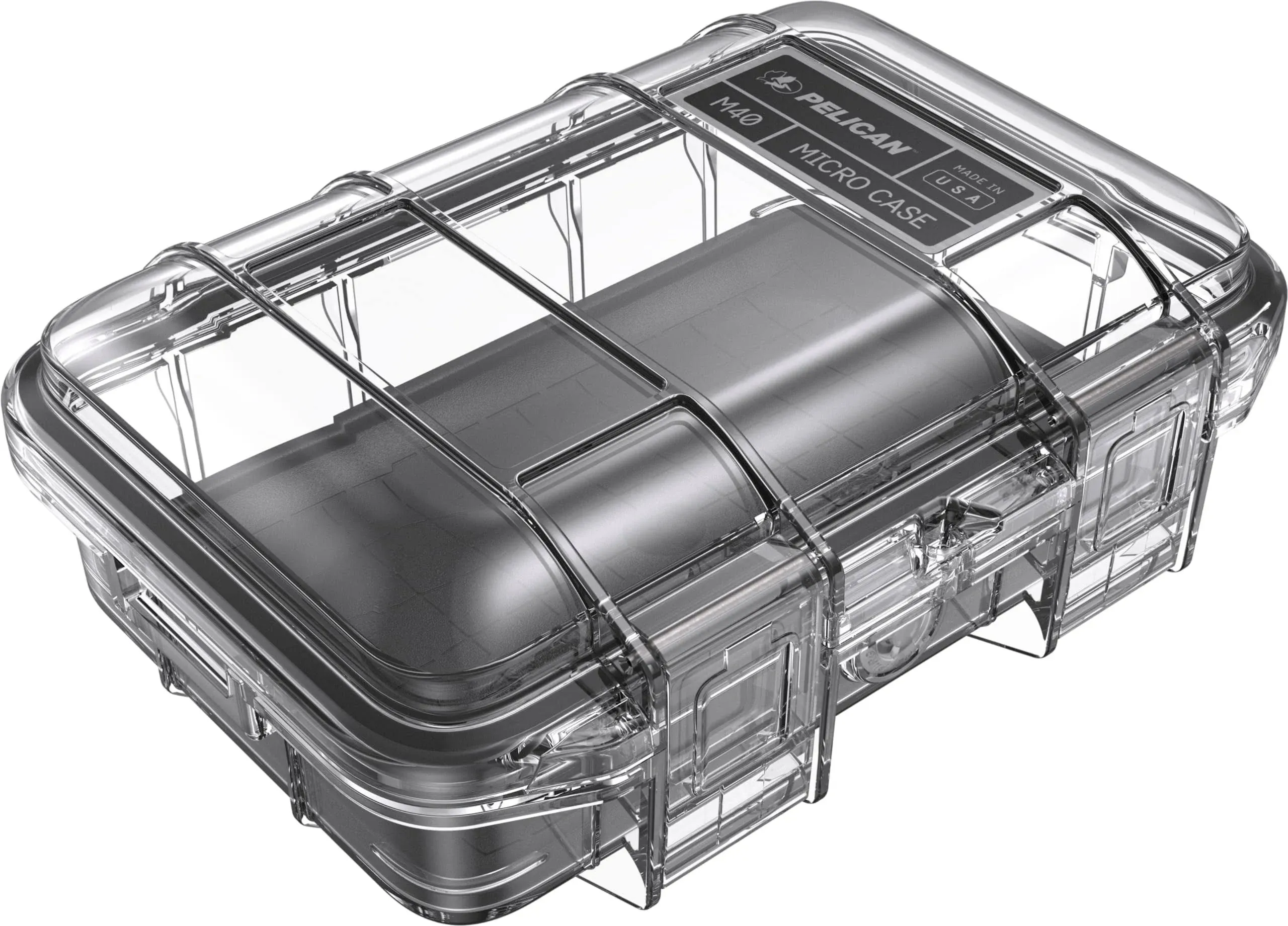 Pelican M40 Waterproof Hard Micro Case, Small, Clear/Black #M400-0250-100