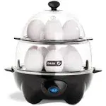 DASH Deluxe Rapid Egg Cooker for Hard Boiled, Poached, Scrambled Eggs, Omelets, 