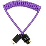 Kondor Blue Gerald Undone MK2 Mini HDMI to Full HDMI Cable 12"-24" Coiled (Purple)