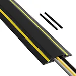 D-Line FC83H Medium-Duty Floor Cable Cover, Black with Yellow Hazard Stripe