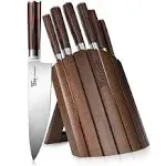 Knife Set 7 Piece Japanese Style Kitchen Knife Set With Foldable Magnetic Block Razor-Sharp High Carbon Stainless Steel Knives Set for Kitchen with Anti-slip Ergonomic Handle