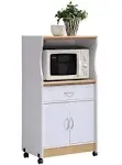 HODEDAH Microwave Cart w/ Storage 45.19&#034; x 15.75&#034; x 24&#034; Particle Board Beech