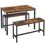 VASAGLE Dining Table with 2 Benches