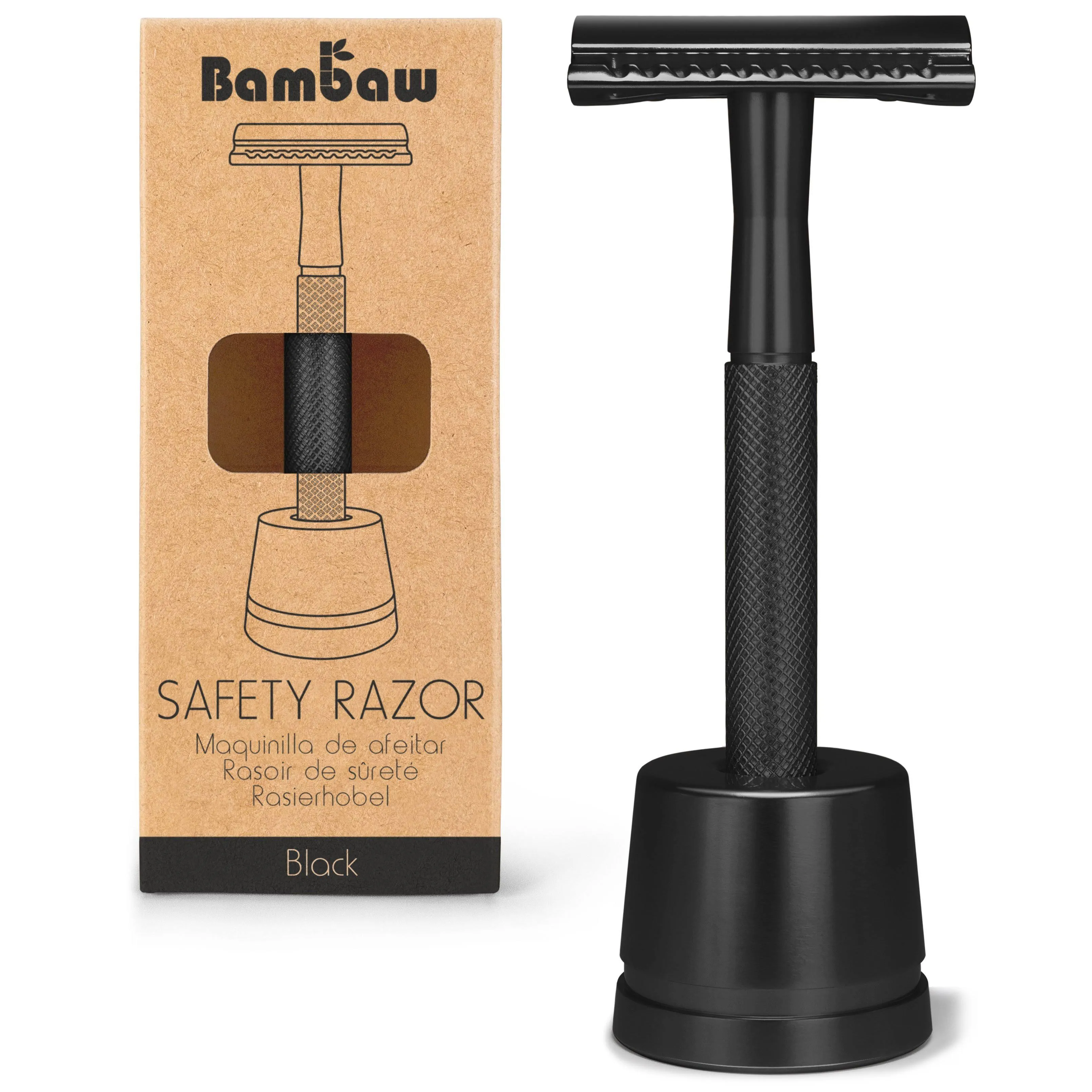 Bambaw Safety Razor with Stand - Black