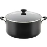 Dishwasher Safe 10.5 qt. Aluminum Nonstick Stock Pot in Black with Glass Lid